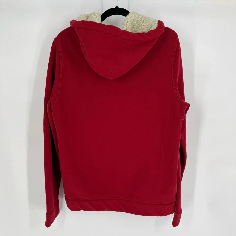Abercrombie Y2K Sherpa Lined Zip Hoodie Faux Fur Hooded Sweatshirt M Preppy Bold